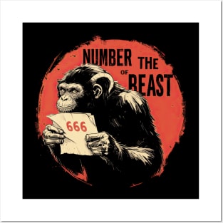 Number of the beast Iron Maiden monkey Posters and Art